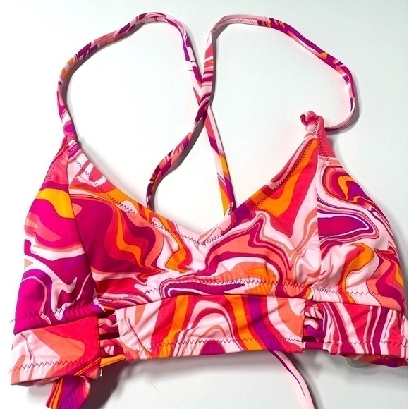 Jessica Simpson Women'Good
Vibrations Cropped Cami Bikini Top Femme Multi New L - Picture 7 of 11